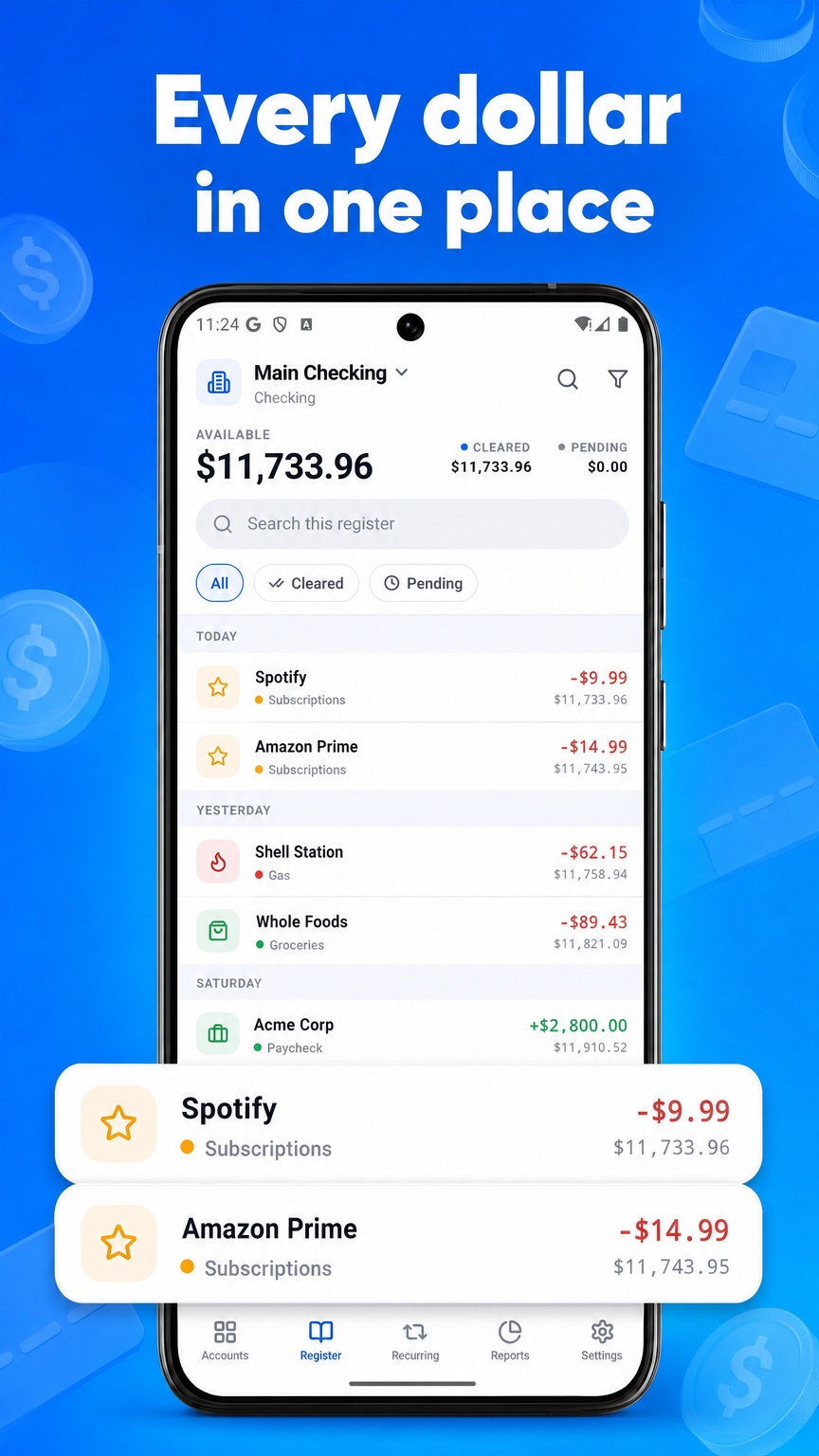 LedgerFlow register screen