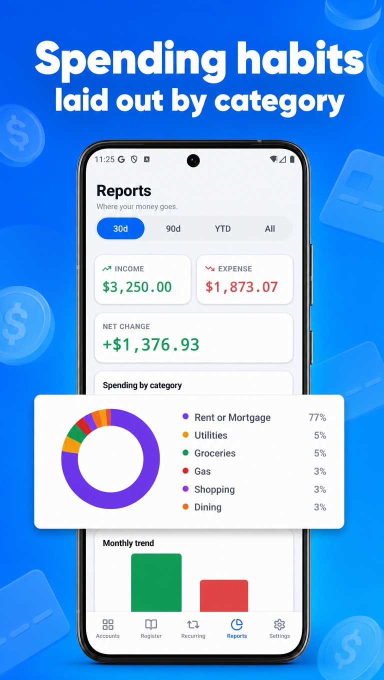 LedgerFlow reports screen